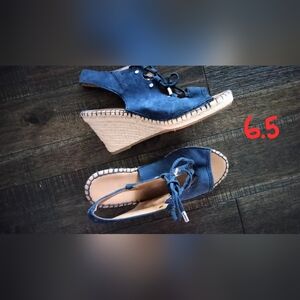 Franco Sarto Dark Blue Espadrille Wedges